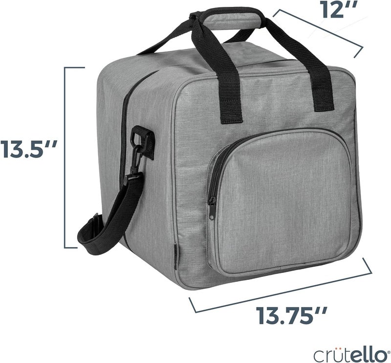 Crutello Sewing Machine Case - Universal Carrying Bag with Storage Pockets Compatible with Serger, Brother Sewing Machines, Measuring 13.75"x 12"x 13.5" - Image 2